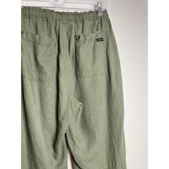 Sanctuary Linen Blend Pull On Jogger Pants Olive Green Pockets Size Medium - Picture 7 of 12